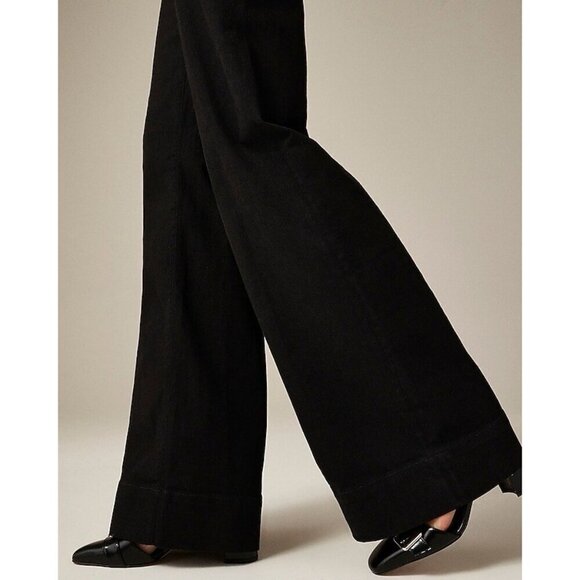 J Crew Womens Denim Trouser Sz 30 Black 1996 Semistretch High Rise Wide Leg Jean - Picture 2 of 4